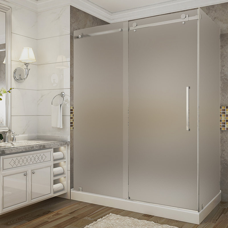 Cabine de douche rectangulaire 60" x 77,5" avec base incluse Moselle, Chrome, Gauche