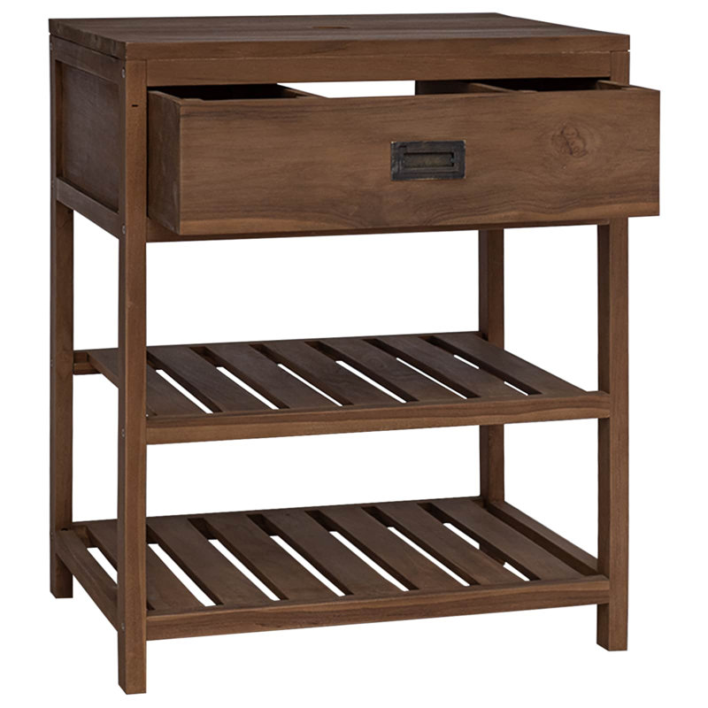 Solid Wood Bathroom Cabinet, 75cm H x 60cm W x 45cm D