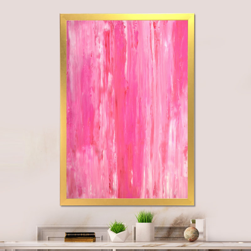 Shades Of Pink Universe - Art sur toile moderne et contemporain, H 20 po x l 12 po x P 1 po, Cadre photo doré