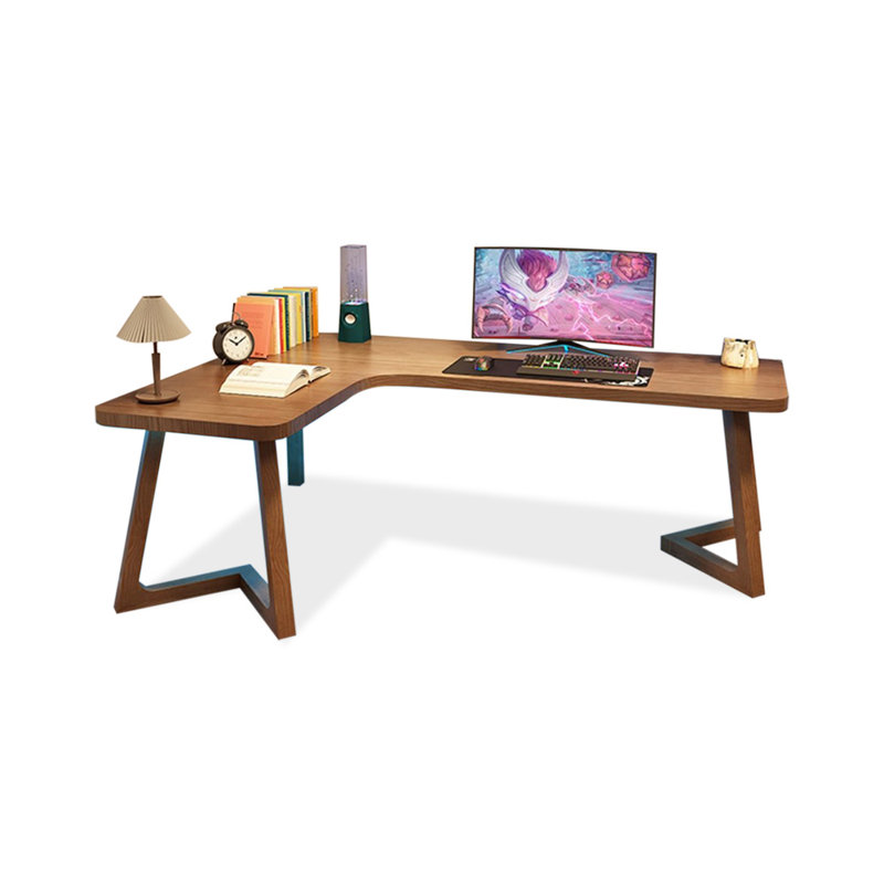 Bureaux rectangulaires en bois massif brun clair, Retour à droite, H 29,53 po x l 62,99 po x P 39,37 po