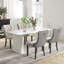 Ensemble de salle à manger rectangulaire à double piédestal avec table de salle à manger de style crème-74849809-74849810