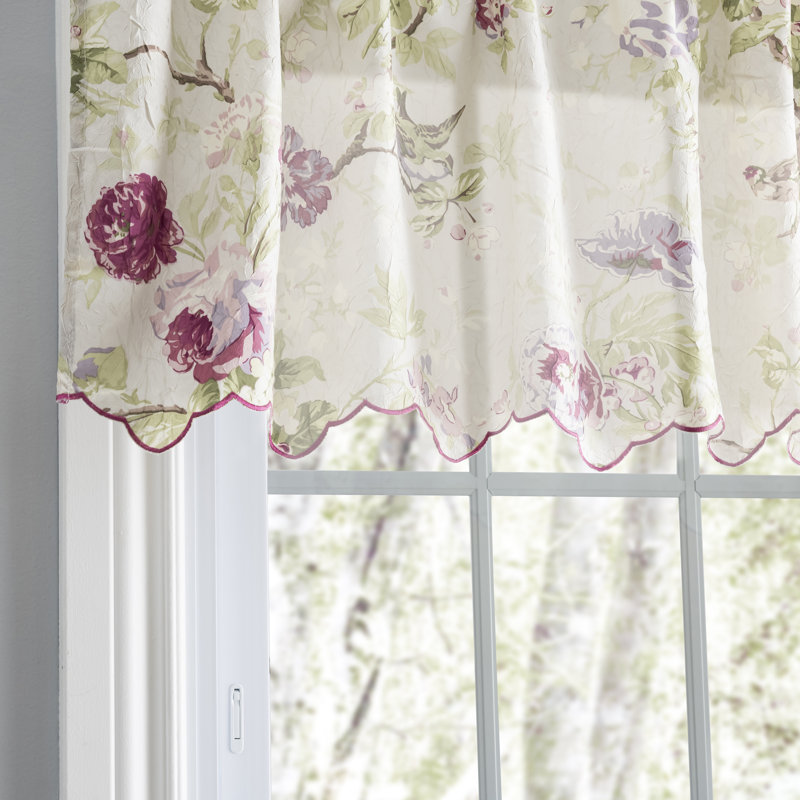 Alita Floral Pointed Window Valance, Lilac