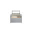 Lit simple gris avec une solide construction, une tête de lit, un lit gigogne et des tiroirs de rangement-2077136471