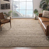Sisco Hand Woven Wool/Cotton Abstract Rug in Beige