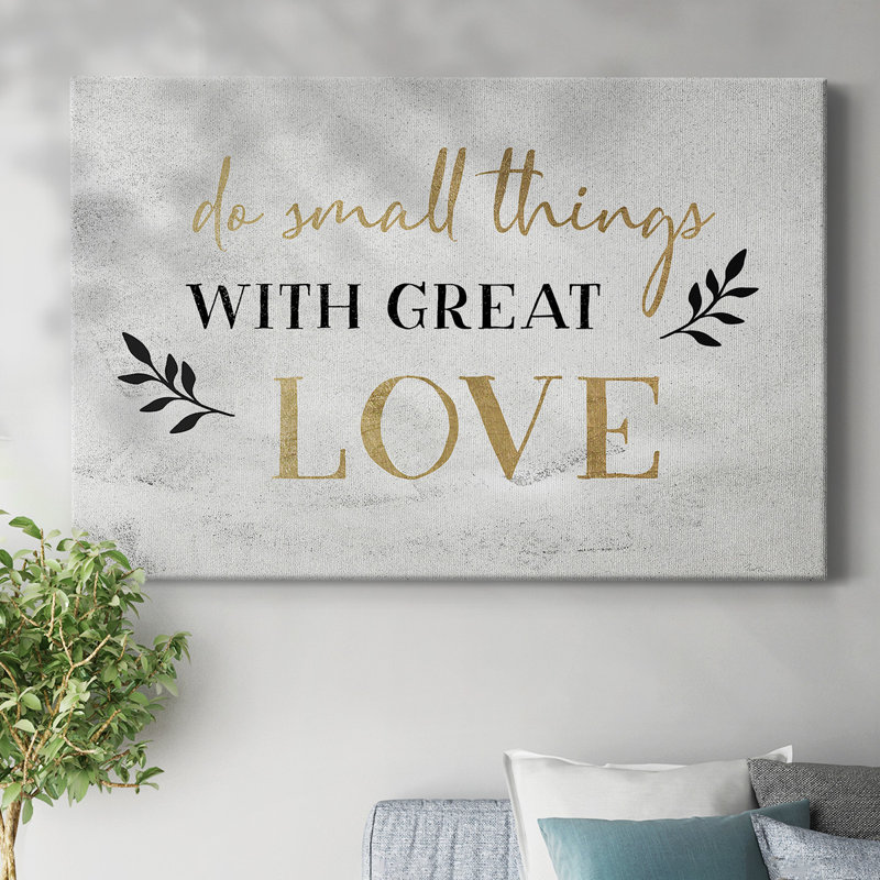 Small Things Gold-Gallery Wrapped Canvas, 12" H x 18" W