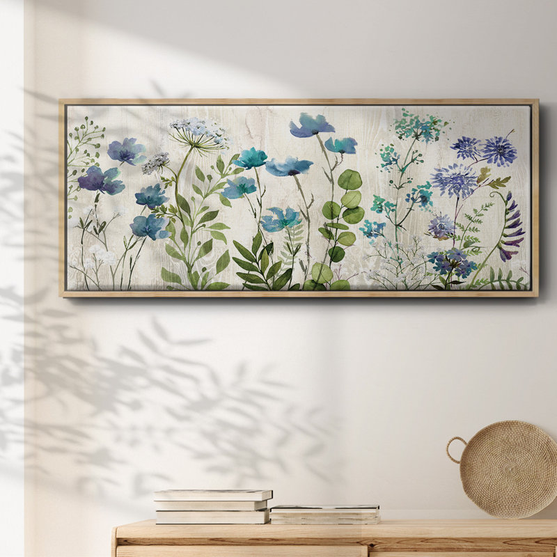 Blue Meadow- Framed Canvas, 20" H x 50" W