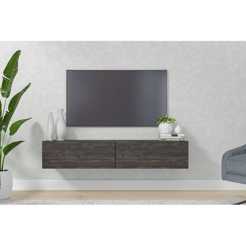 Housley 53" Floating TV Stand Up to 70" TV's Wall Mounted Media Console, Burnt Oak