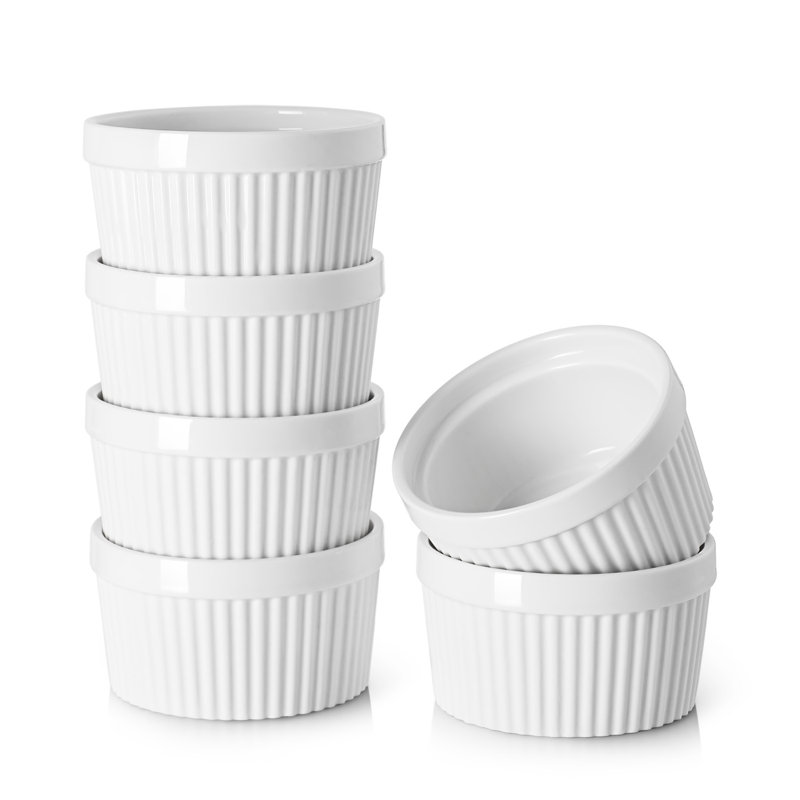 Ensemble de 6 bols 8Oz Ramequins blancs
