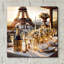 «Dinner In Paris» par Rey Klimt, art mural acrylique, 12 po x 12 po