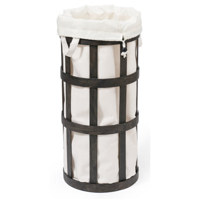 Belinda Wood Laundry Basket with Handles