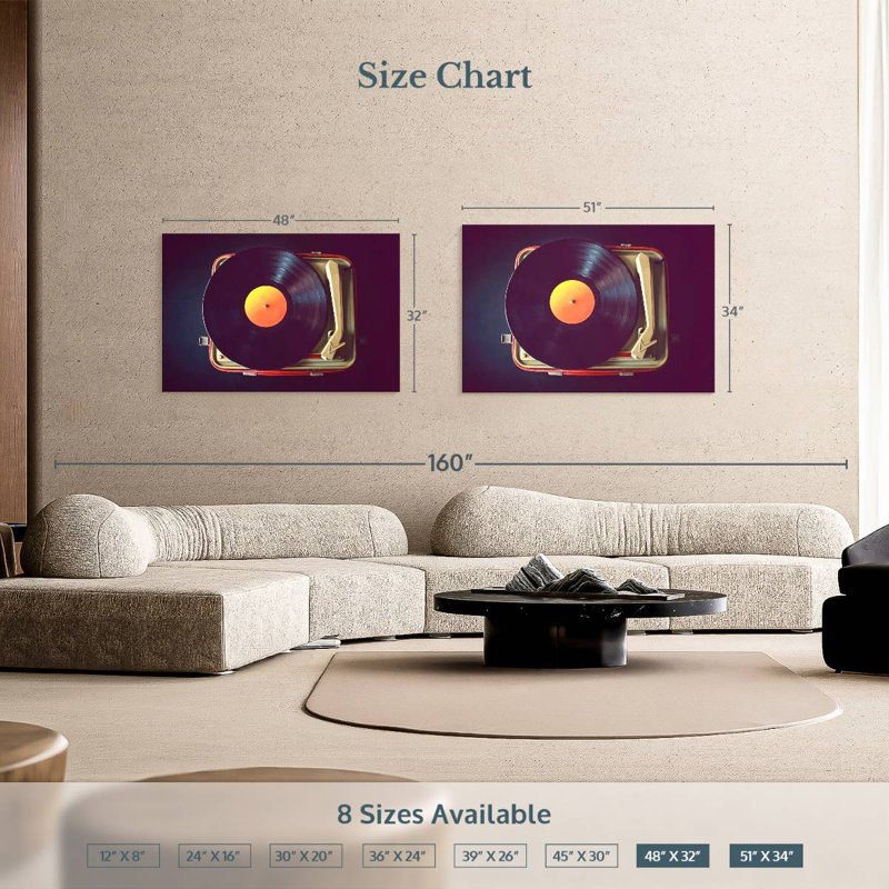 Compact Record Player, 34" H x 51" W