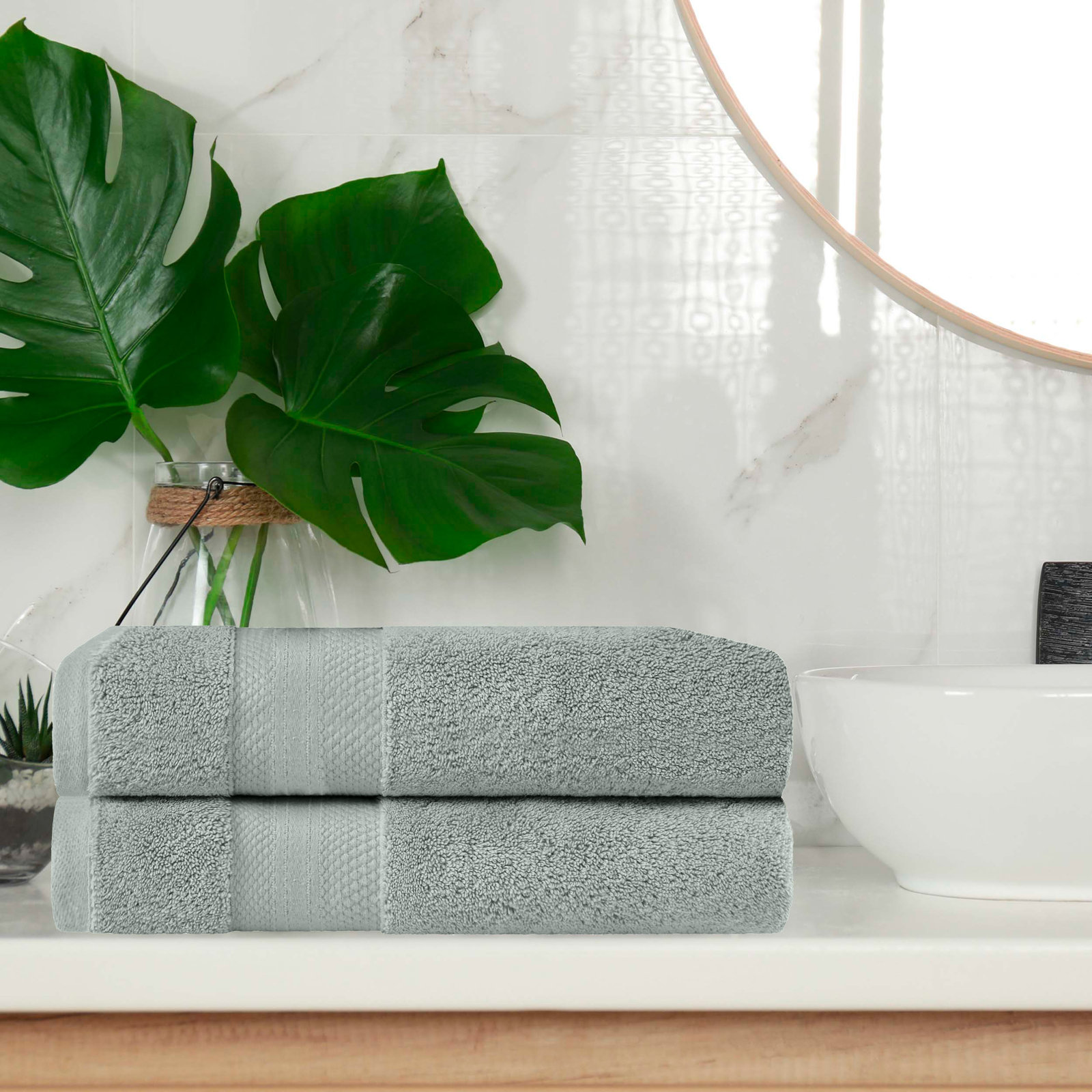 Finnian Ultra-Plush Heavyweight, 100% Turkish Towel Collection, Olive Green, Bath Towels - 2 Pack