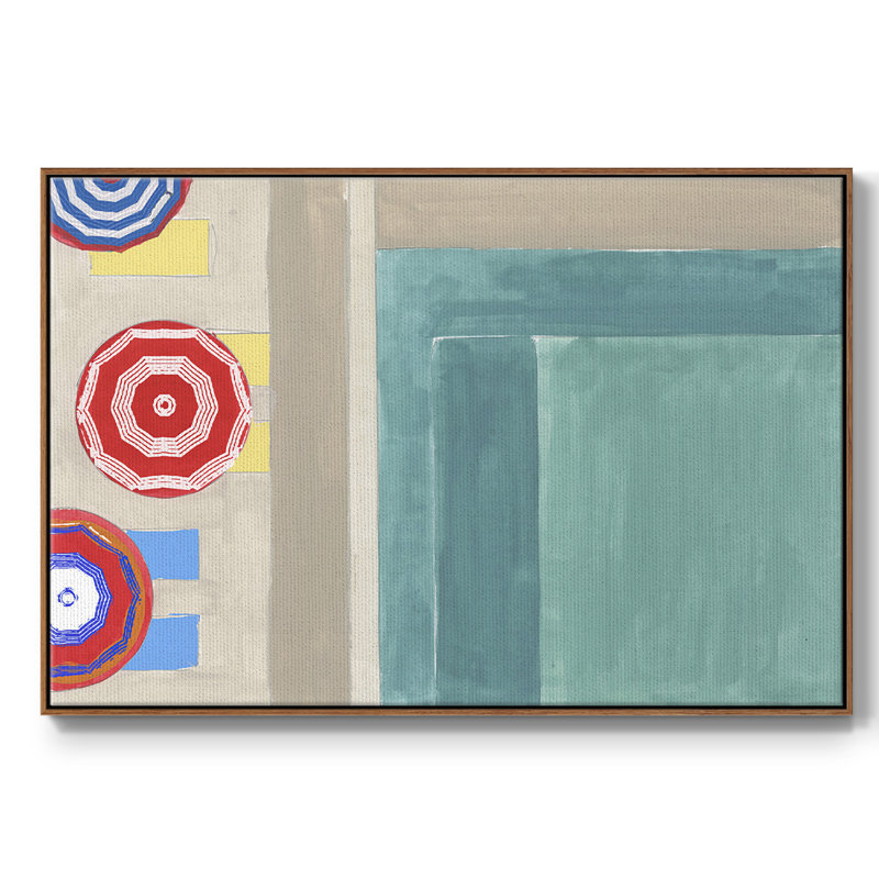 Au bord de la piscine I, H 27 po x l 41 po x P 2 po, Noyer