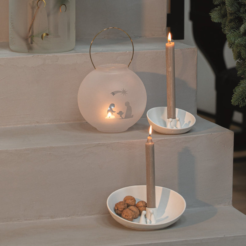 Lanterne en verre givré - Nativité
