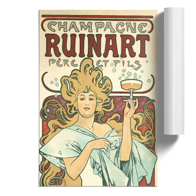 Champagne Ruinart Vol.1 by Alphonse Mucha - No Frame Painting