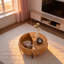 Table basse 31,49 po, plateau tournant en panneau de fibres à densité moyenne à grain de bois naturel pour le salon-203688854