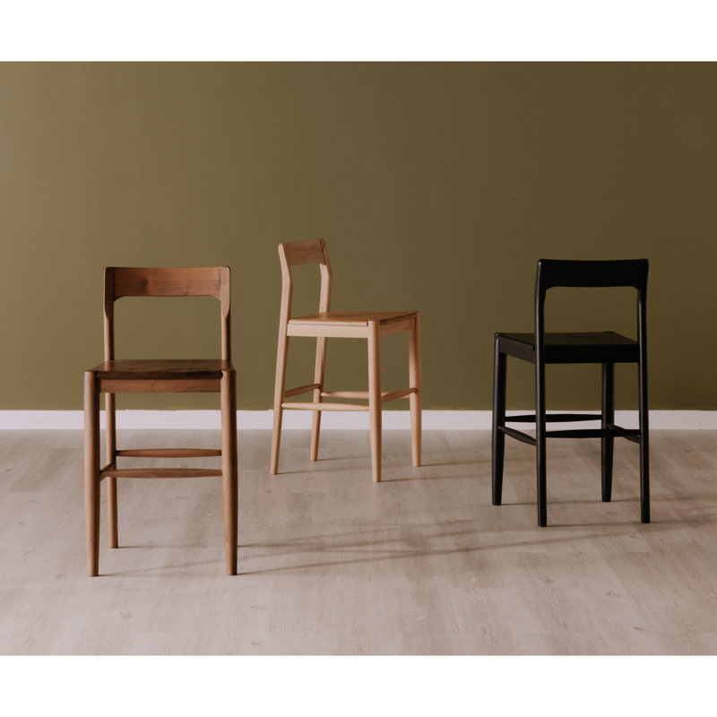 Tabouret de bar et de comptoir Krieger, Noir, Tabouret de comptoir (siège d'une hauteur de 26 p