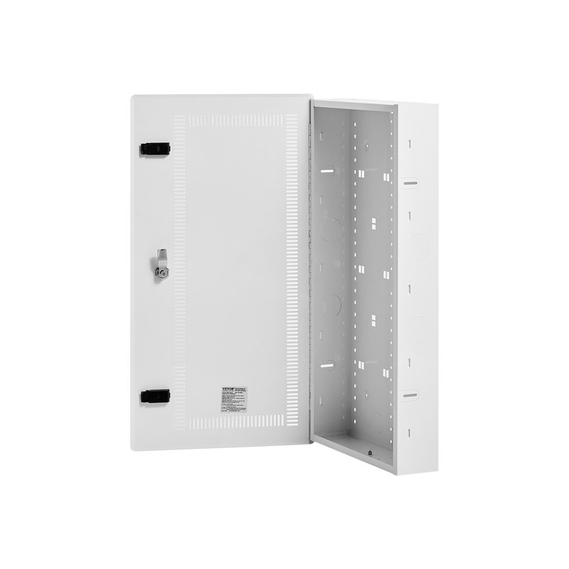 Enceinte de centre multimédia structurée 28 po avec gestion des câbles de porte à charnière ventilée