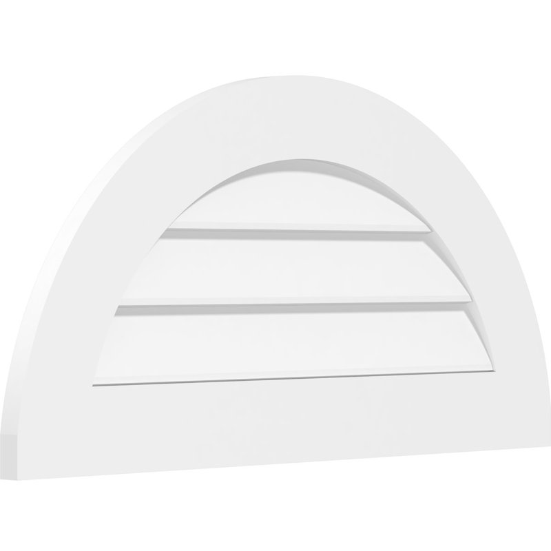 Fixation semi-ronde en surface: non fonctionnel, évent à pignon standard en PVC, H 38 po x l 19 po