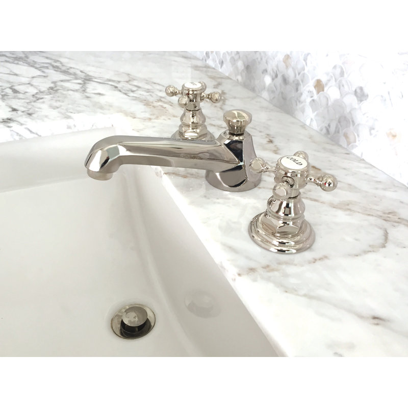 Astor Widespread Bathroom Faucet with Drain Assembly, Polished Chrome