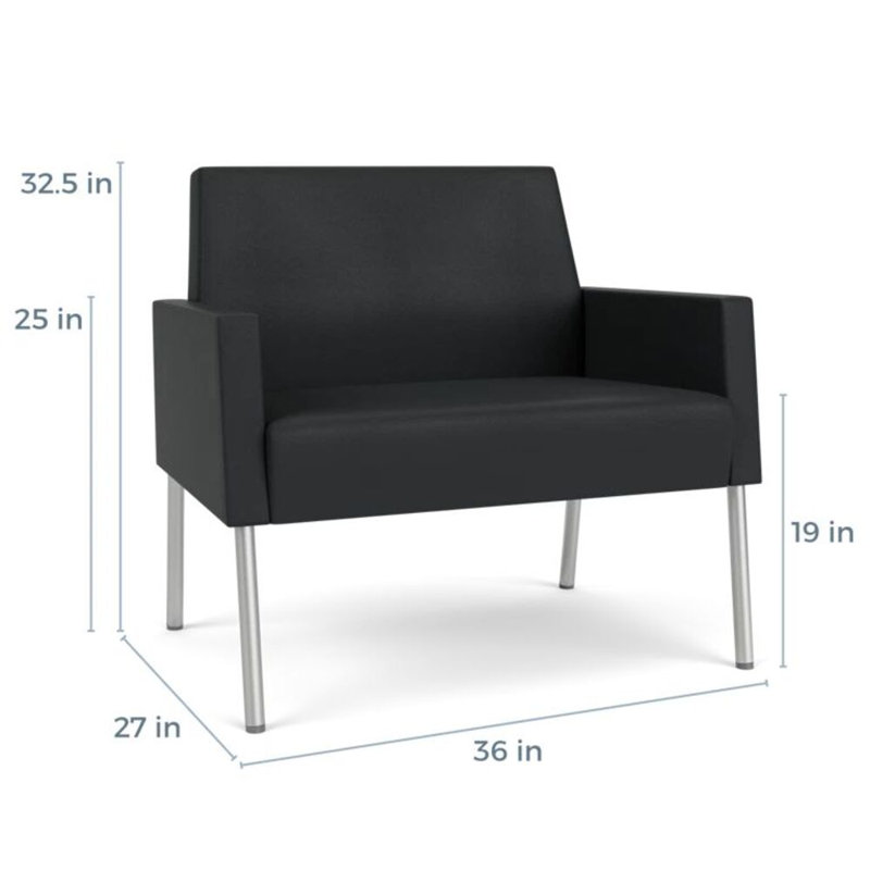 Fauteuil de réception Mystic, Modena graphite, Argent argent