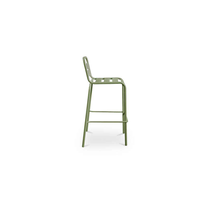 Kade Outdoor Bar Stool White Set of Two, Green