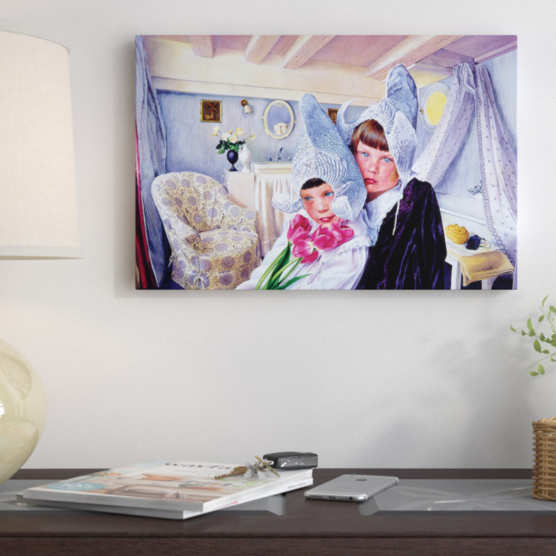 « olandesine », reproduction d’art sur toile tendue, H 16 po x l 24 po x P 1 po, Papier d'art encadré noir, Blanc