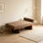 Brown Upholstered Linen Blend Chaise Lounge
