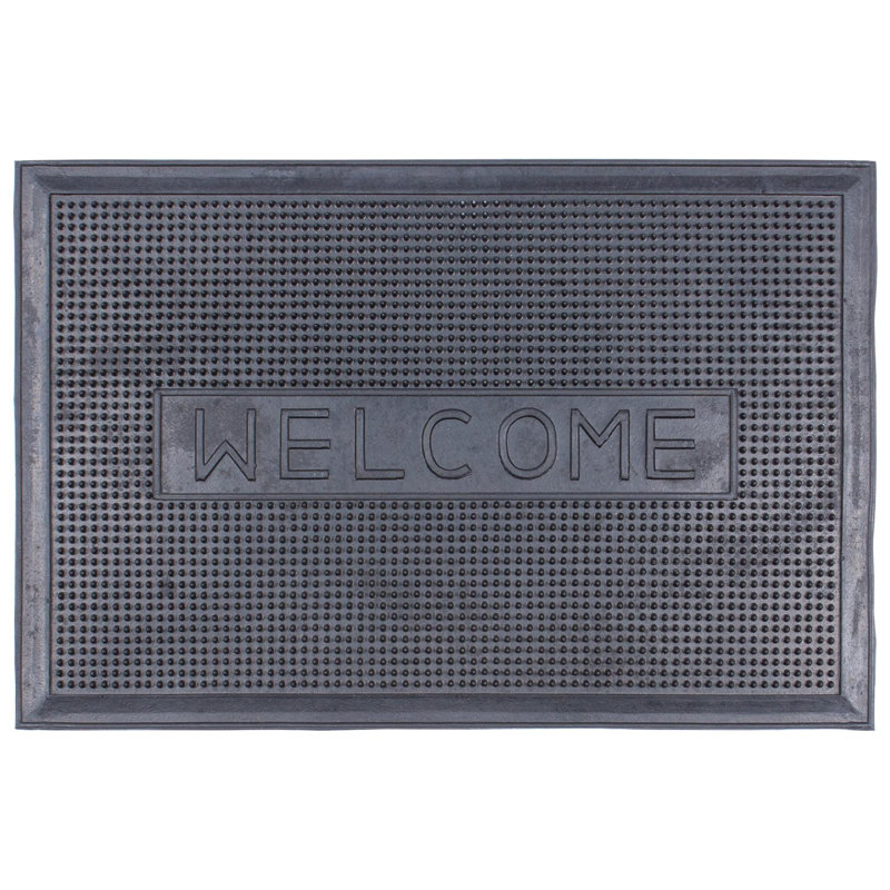 87 Heavy Duty Rubber Door Mat - 60cm x 40cm Welcome