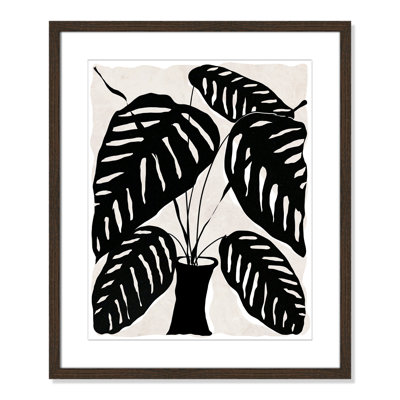 Black and White Potted Plant I Print
