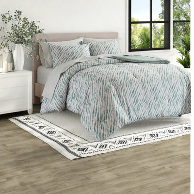 Ensemble de literie Queen 2 pièces, en microfibre de polyester verte, de style moderne