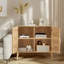 Armoire de rangement pour chaussures, avec deux portes et 4 compartiments de rangement, pieds en bois massif-772234355