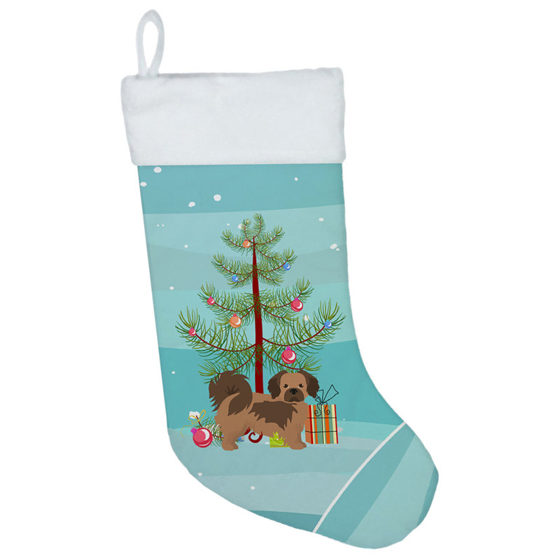 Chaussette de noël joyeux de noël, Épagneul tibétain