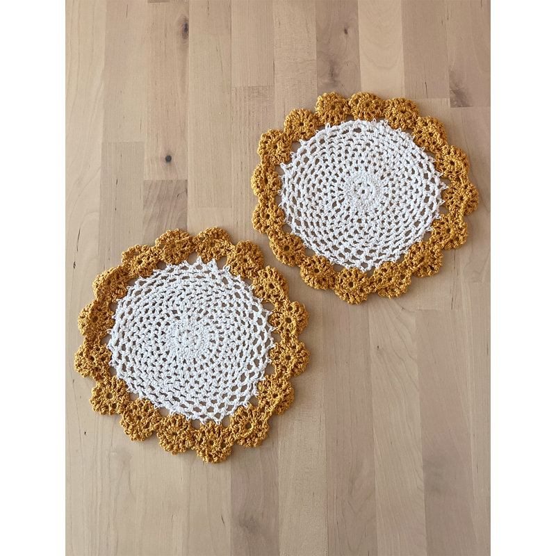 Accessoire de table en coton Farlee, Jaune moutarde