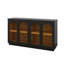 Grande armoire de rangement à 4 portes avec portes en verre, armoire arquée avec tablettes réglables, armoire buffet-243742729