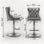 Tabourets de bar pivotants en velours à hauteur de siège réglable de 25 à 33 pouces, tabourets de bar modernes à base chromée avec dossier capitonné confortable pour un pub à la maison et un îlot de cuisine, ensemble de 2-2118451531