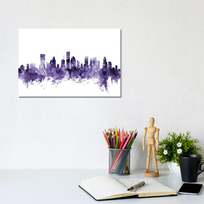 Houston, Texas Skyline by Michael Tompsett - Wrapped Canvas Painting