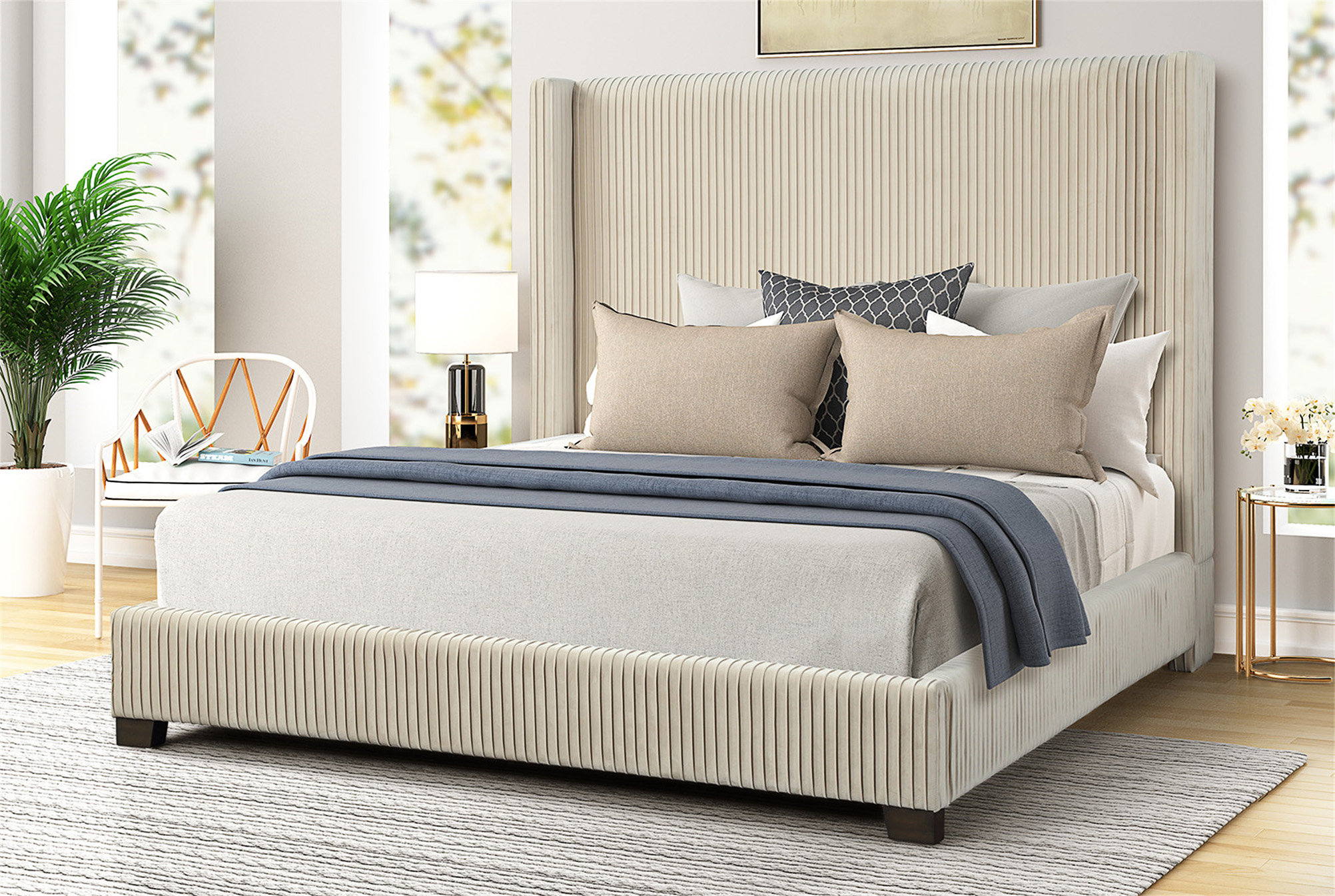 Red Barrel Studio® Corey Pleated Upholstered Bed & Reviews | Wayfair