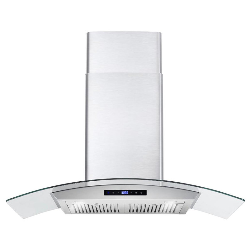 Cosmo 36 in. Vista Collection Ducted Wall Mount Range Hood, Touch Controls, LED Lights, Permanent Filters, Stainless Steel