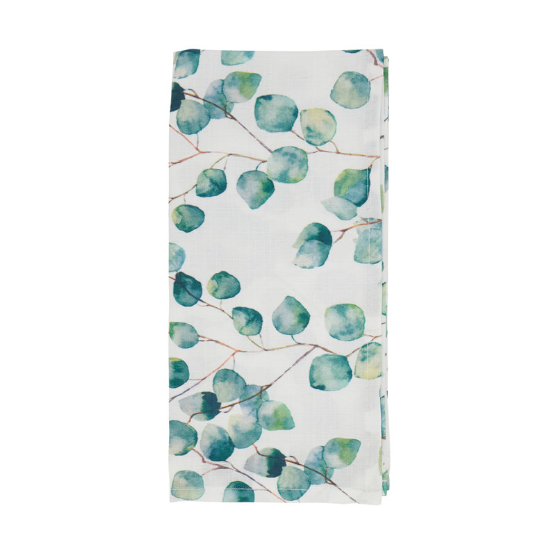 Ensemble de 4 serviettes de table vertes en feuille d'eucalyptus l 20 po x L 20 po