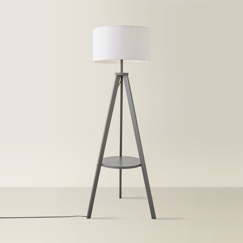 Ismay 149cm Tripod Floor Lamp, Grey, White, Yes