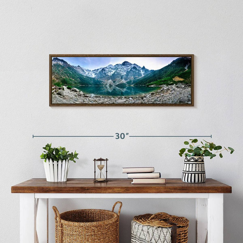 Lac Morskie Oko, 25 po x 9 po, Cadre flottant noyer