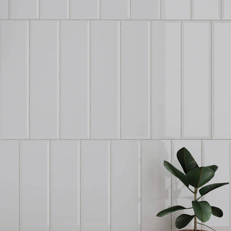 Facet 3in.x12in. Ceramic Subway Wall Tile, White Gloss