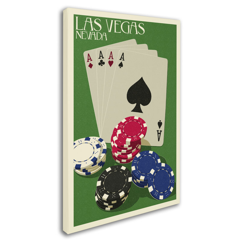 «Poker», publicité rétro sur toile Kadey, H 24 po x l 16 po x P 2 po