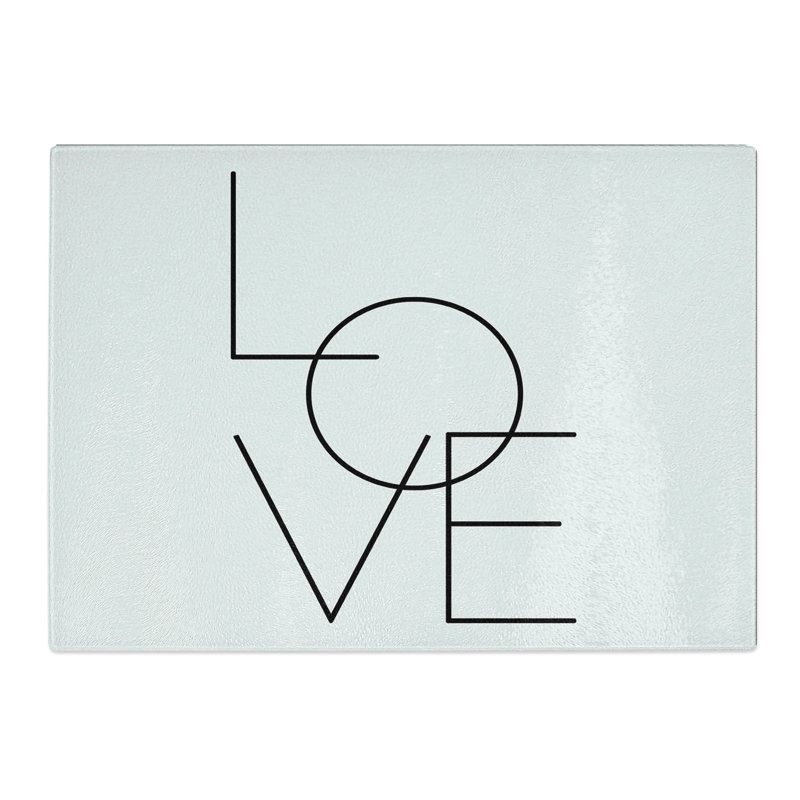 Love V2 Typography Chopping Board, 28.5cm W x 39cm L