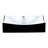 Novatto 15.75'' Glossy Black With White Interior Ceramic Rectangular Bathroom Sink