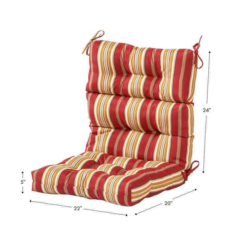 Lester Outdoor High Back Chair Cushion, Roma Stripe, 2