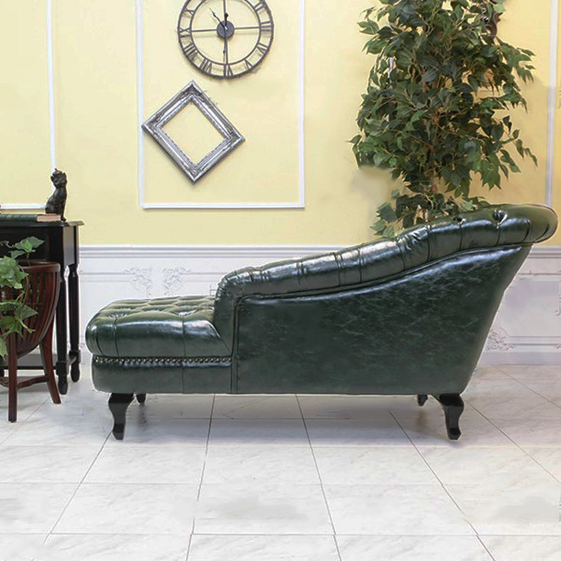 Chaise longue d'intérieur Modern Living, Vert foncé, Orienté à gauche (vu de face)