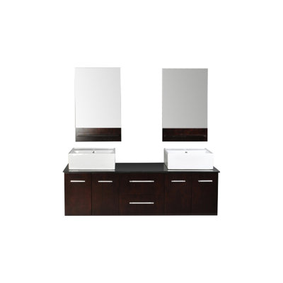 Ensemble de meuble-lavabo double 72 po avec miroirs Hamil