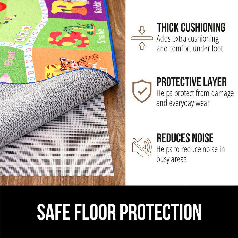White Silicone Anti-Slip Mat, Rectangle 5' x 7'